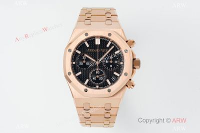 APS Factory Audemars Piguet Royal Oak 41mm Calibre 4401 Movement Black Face RG Band Watch